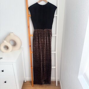 Etro Evening Gown Long Dress Sleeveless Brown Velvet Slit Size 40 NWT